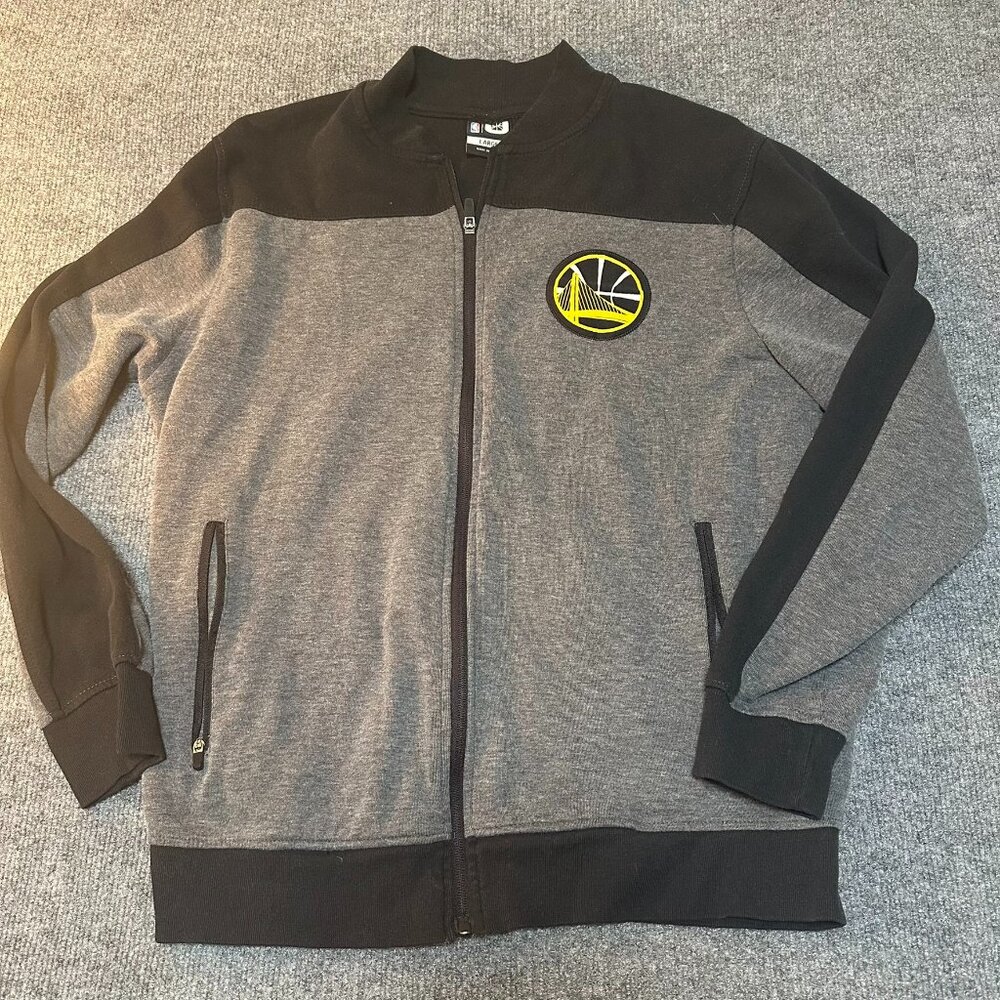 Mens Large Golden State Warriors NBA Zip Up Sweatshirt Jacket Pockets